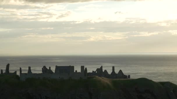 Panela Esquerda Das Ruínas Castelo Dunnottar — Vídeo de Stock