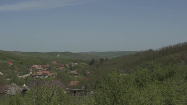 Paysage Pittoresque Avec Village Collines — Video