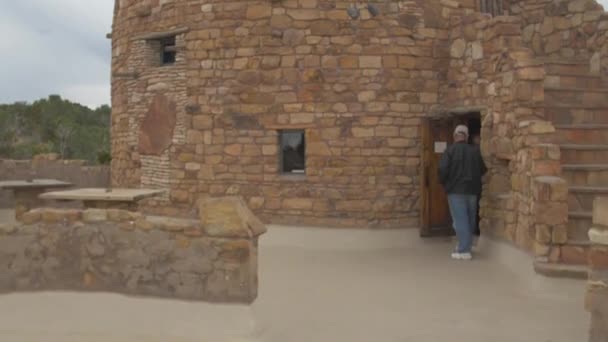 Vista Inclinada Hacia Arriba Torre Vigilancia Desert View — Vídeo de stock