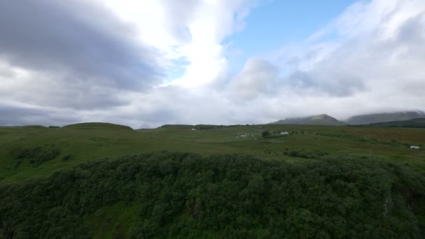 Panoramic View Green Valley Scotland — Stock Video