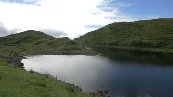 Lac Entouré Collines Verdoyantes — Video