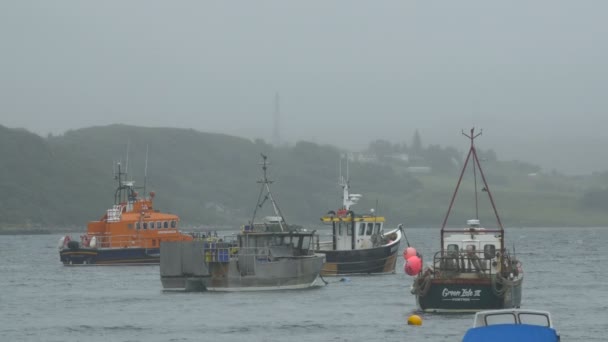 Barche Pesca Nel Porto Portree Isola Skye — Video Stock