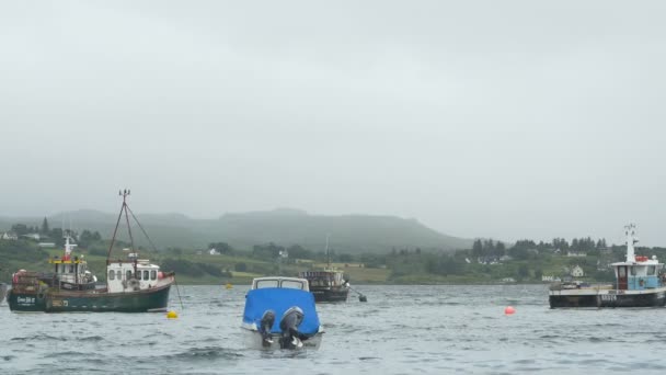 Barche Pesca Nel Porto Portree Isola Skye — Video Stock