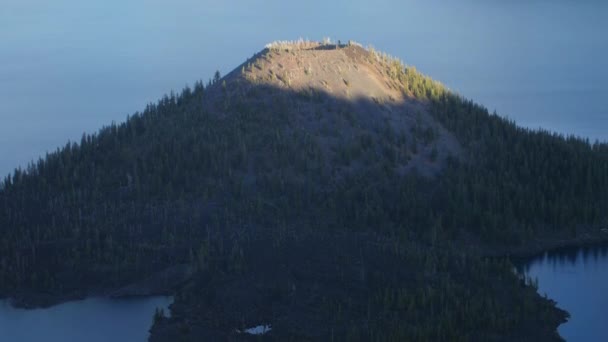 Ostrov Čarodějů Spatřen Národním Parku Crater Lake — Stock video