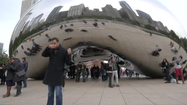 Turistas Bean Centro Chicago Estados Unidos América — Vídeos de Stock