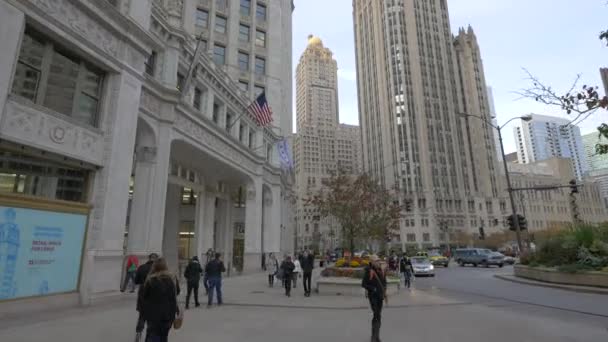 Street Nel Centro Chicago Stati Uniti America — Video Stock