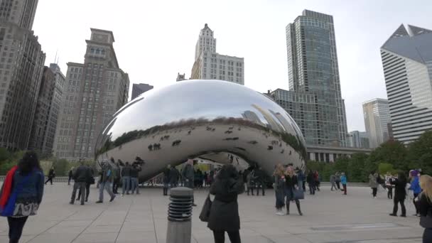 Turyści Bean Centrum Chicago Stany Zjednoczone Ameryki — Wideo stockowe