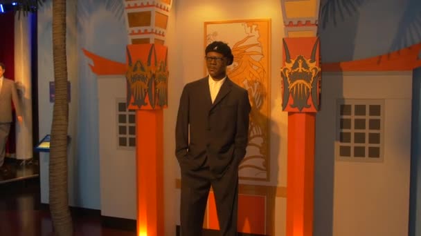 Samuel Jackson Wachsfigurenkabinett Hollywood — Stockvideo