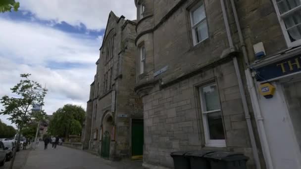 Каменные Здания Улице Шотландии — стоковое видео
