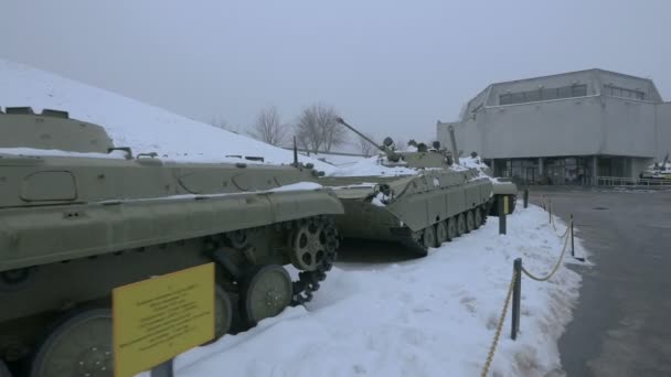 Armádní Tanky Válečném Muzeu — Stock video