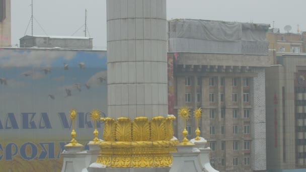 Monumento Columna Independencia Kiev — Vídeo de stock