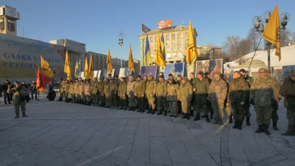 Soldiers Aligned Kiev — Stock Video