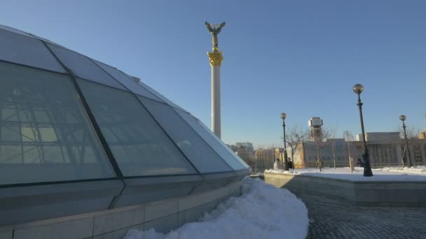 Pomnik Kolumny Niepodległości Kijowie — Wideo stockowe