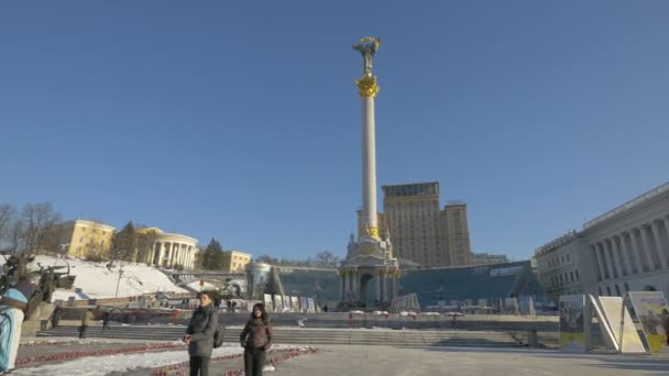 Памятник Независимости Киеве — стоковое видео