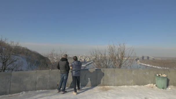 Dnieper River Seen Khreshchatyk Park — Stock Video