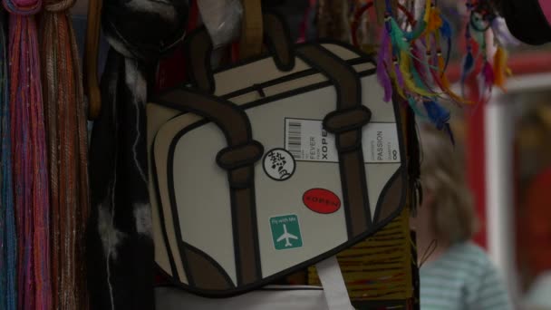 Bir Tezgahta Asılı Bir Çanta — Stok video