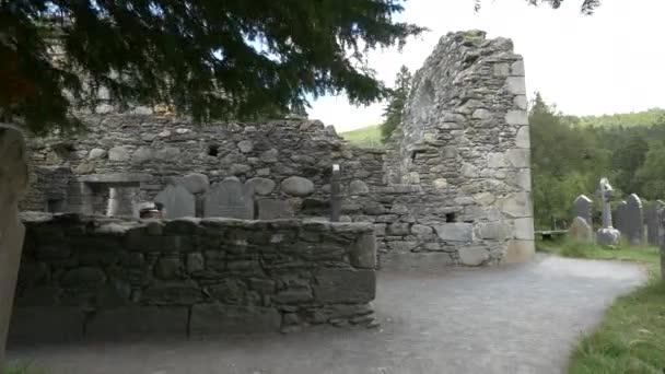 Ruin Τοίχους Του Καθεδρικού Ναού Πέτρα — Αρχείο Βίντεο