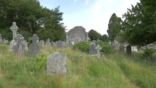 Tumbas Cementerio Glendalough — Vídeo de stock
