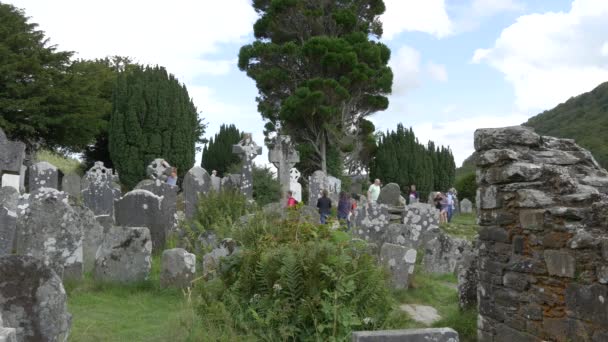 Кладбище Старыми Надгробиями Глендало — стоковое видео