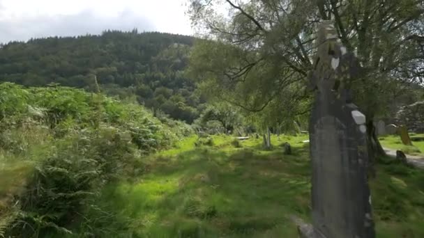 Cemitério Com Lápides Antigas — Vídeo de Stock