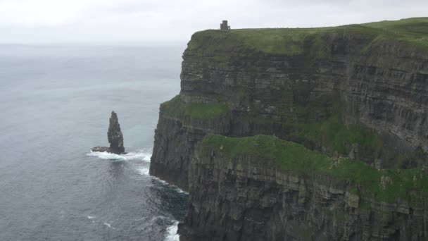 Cliffs Moher Μια Συννεφιασμένη Μέρα — Αρχείο Βίντεο