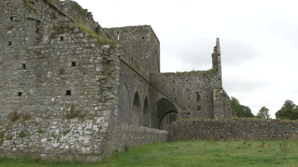 Paredes Pedra Medievais Mosteiro — Vídeo de Stock