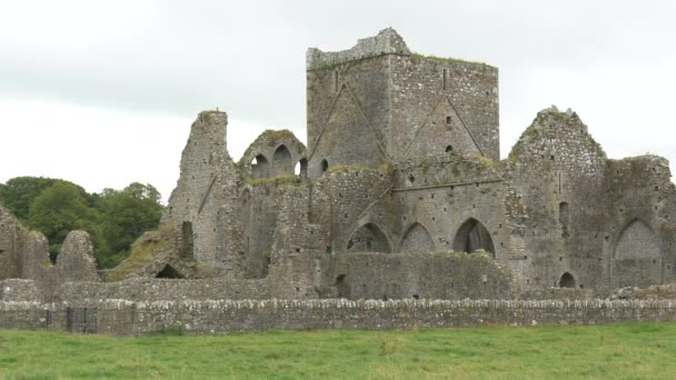 Vista Das Ruínas Mosteiro Medieval — Vídeo de Stock