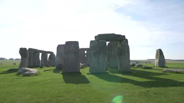 Zonnestralen Schijnen Beroemde Stonehenge — Stockvideo