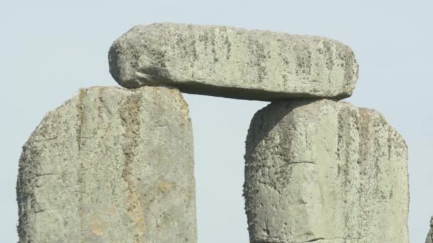 Närbild Trilithon Topp Stonehenge — Stockvideo