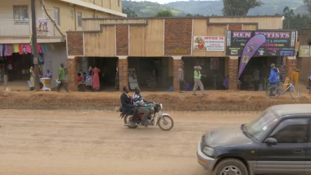 Tráfico Una Calle Kabale Uganda — Vídeos de Stock