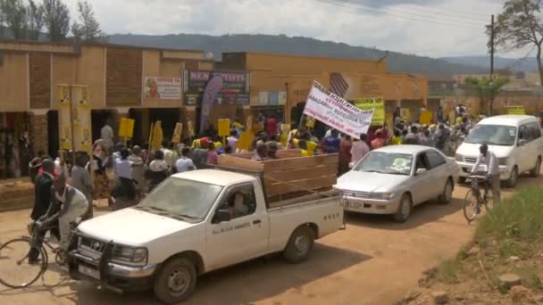 Manifestação Rua Uganda — Vídeo de Stock