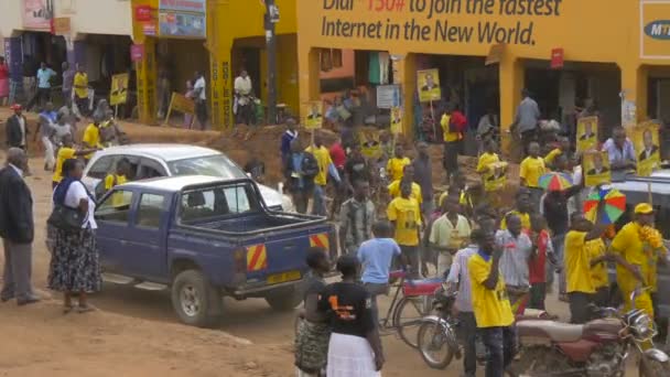 Aufnahmen Von Straßendemonstrationen Uganda — Stockvideo