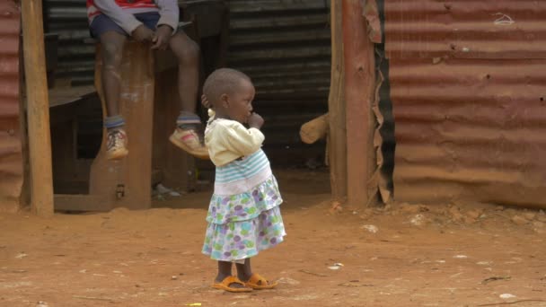 African Girl Sucking Her Thumb — Stock Video