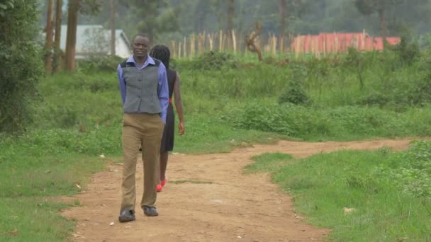 Les Africains Marchent Sur Chemin — Video