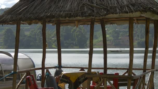 Vista Los Barcos Lago — Vídeos de Stock