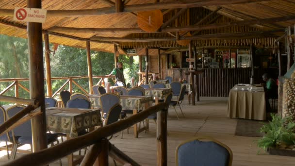 Restaurant Aan Het Meer Bunyonyi Eco Resort Oeganda — Stockvideo