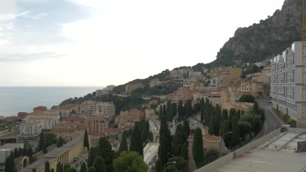 Buildings Slope Sea Monaco — Αρχείο Βίντεο