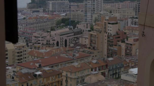 Hög Vinkel Byggnader Monaco — Stockvideo