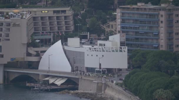 Puente Sobre Costa Mónaco — Vídeo de stock
