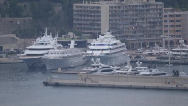 Корабли Гавани Монако — стоковое видео