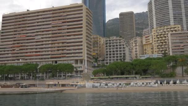 Pan Left Hotels Monaco — Stockvideo