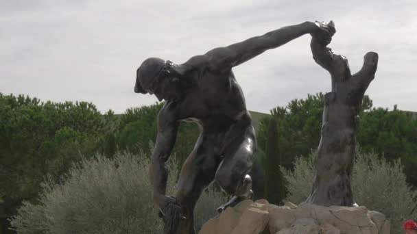 Estátua Bronze Homem — Vídeo de Stock