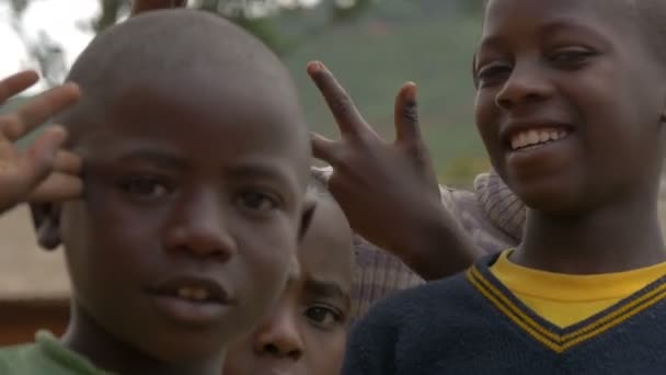 Африканские Лица Детей Видео — стоковое видео