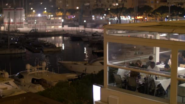 Restaurante Terraza Junto Puerto — Vídeos de Stock