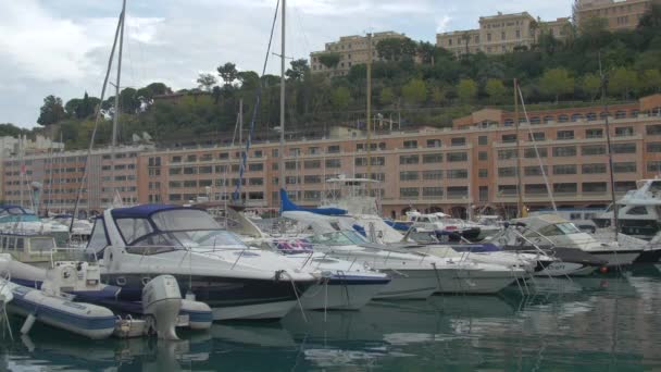 Hajók Épületek Monaco Ban — Stock videók