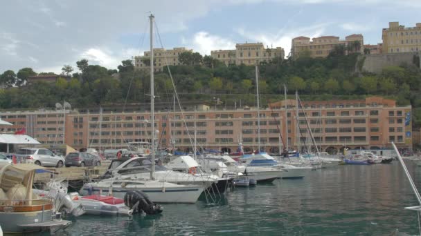Boats Anchored Seaport Monaco — 图库视频影像