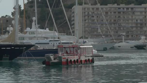 Barco Ônibus Navegando Hércules Porto Mônaco — Vídeo de Stock