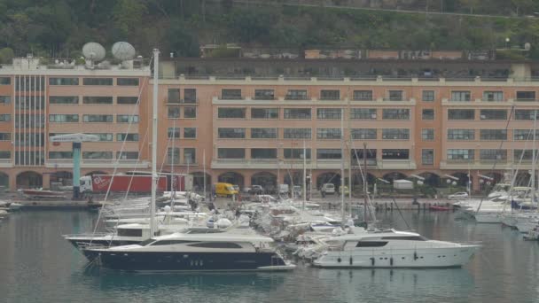 Barcos Hércules Harbor Mónaco — Vídeo de Stock