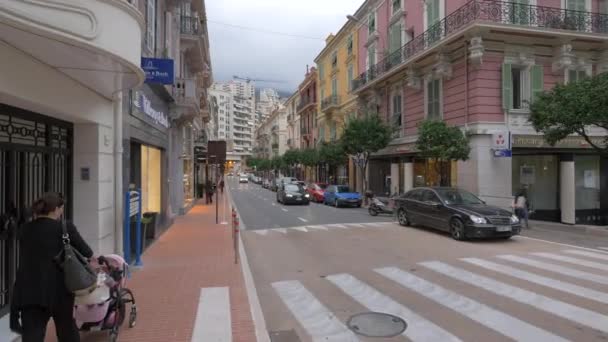 Ulice Monaku Večer — Stock video