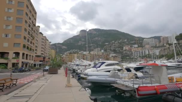 Port Fontvieille Monaku — Stock video